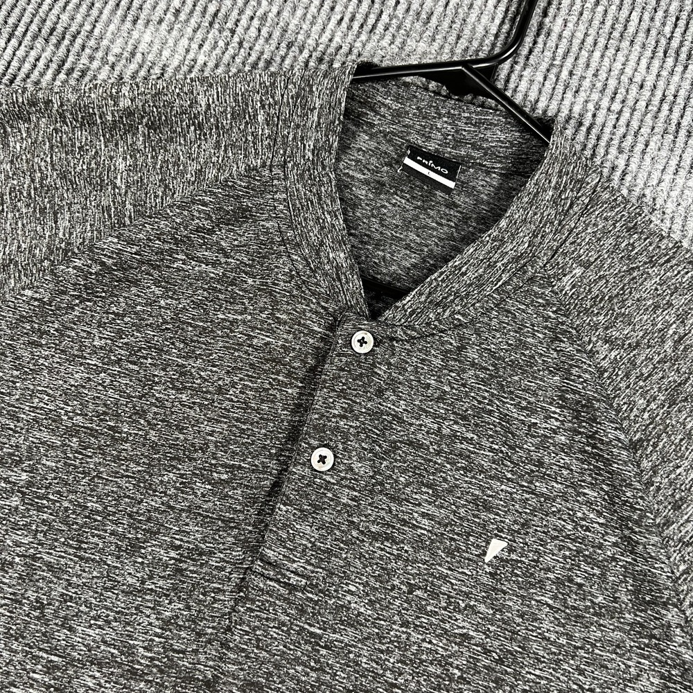 Primo Henley Shirt Mens Large Gray Short Sleeve Casual Athletic Performance